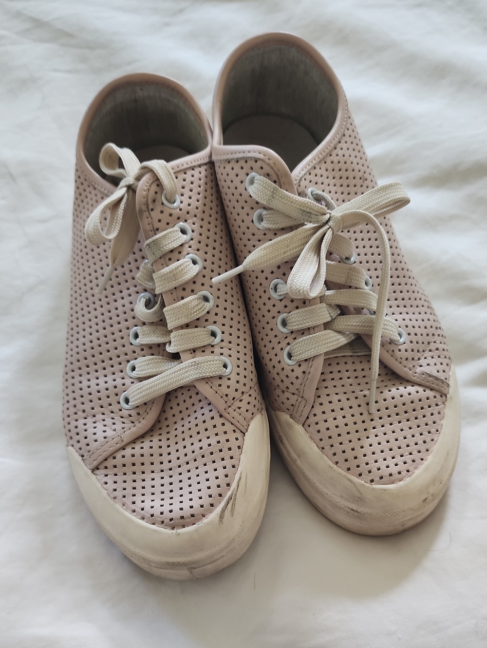 rag & bone Blush Pink Perforated Leather Sneakers